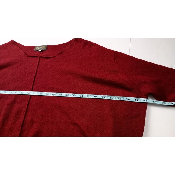 Luxury Santosh Oversized Cashmere Sweater Off the Shoulder Red Size M Slouchy - Picture 11 of 12